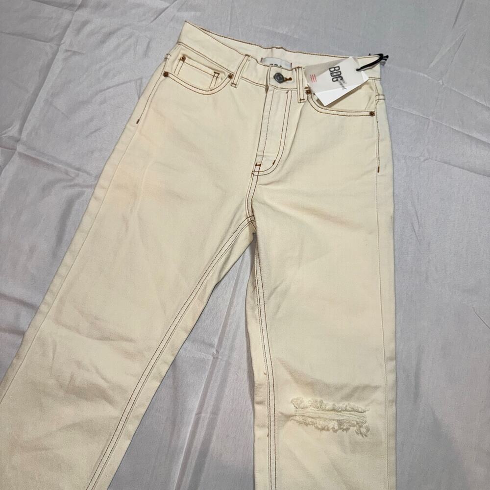 BDG Urban Outfitters Loose Straight Jeans NWT Size 24 Destroyed Ivory High Rise - Picture 15 of 16